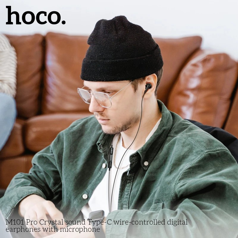 TAI NGHE NHÉT TAI CÓ DÂY HOCO M101 PRO TYPE-C – ÂM THANH SỐNG ĐỘNG, ĐÀM THOẠI RÕ NÉT