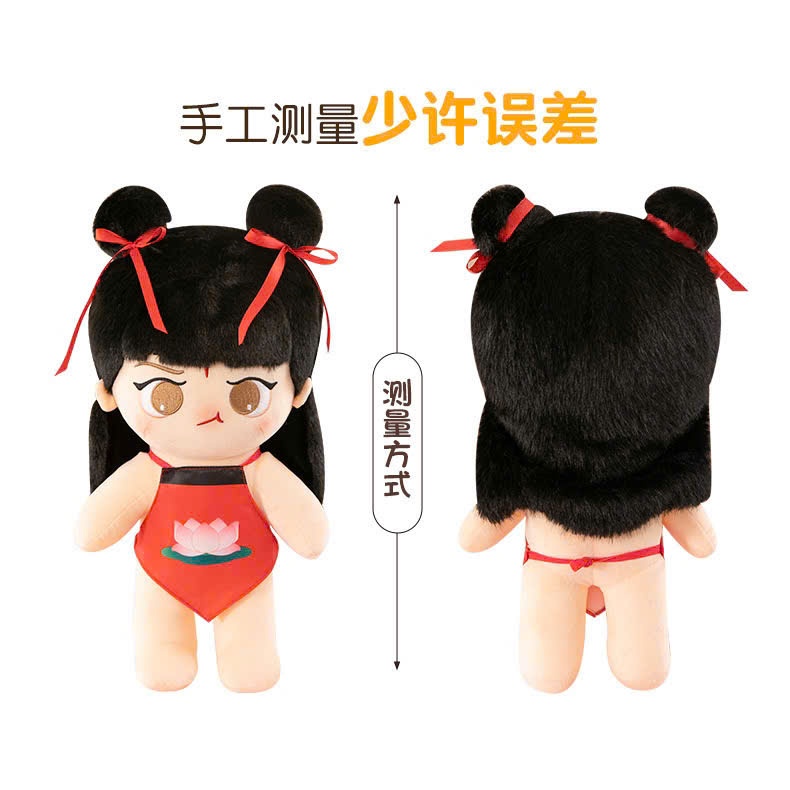 Gấu bông natra mặc yếm hoa sen dễ thương Búp bê natra tóc đen mặt cạu nhân vật hoạt hình nổi tiếng hàng cao cấp