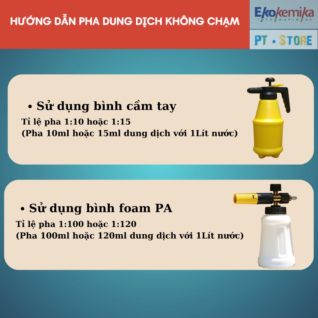 [EKOKEMIKA] - DUNG DỊCH RỬA XE KHÔNG CHẠM - TURBO X10 CHAI 1L- CAN 5L