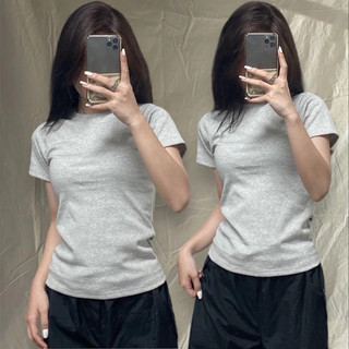 Áo babytee dáng body cổ tròn tay ngắn, thun tăm co giãn dáng vừa LAVIAN A15