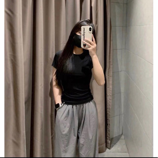 Áo babytee dáng body cổ tròn tay ngắn, thun tăm co giãn dáng vừa LAVIAN A15