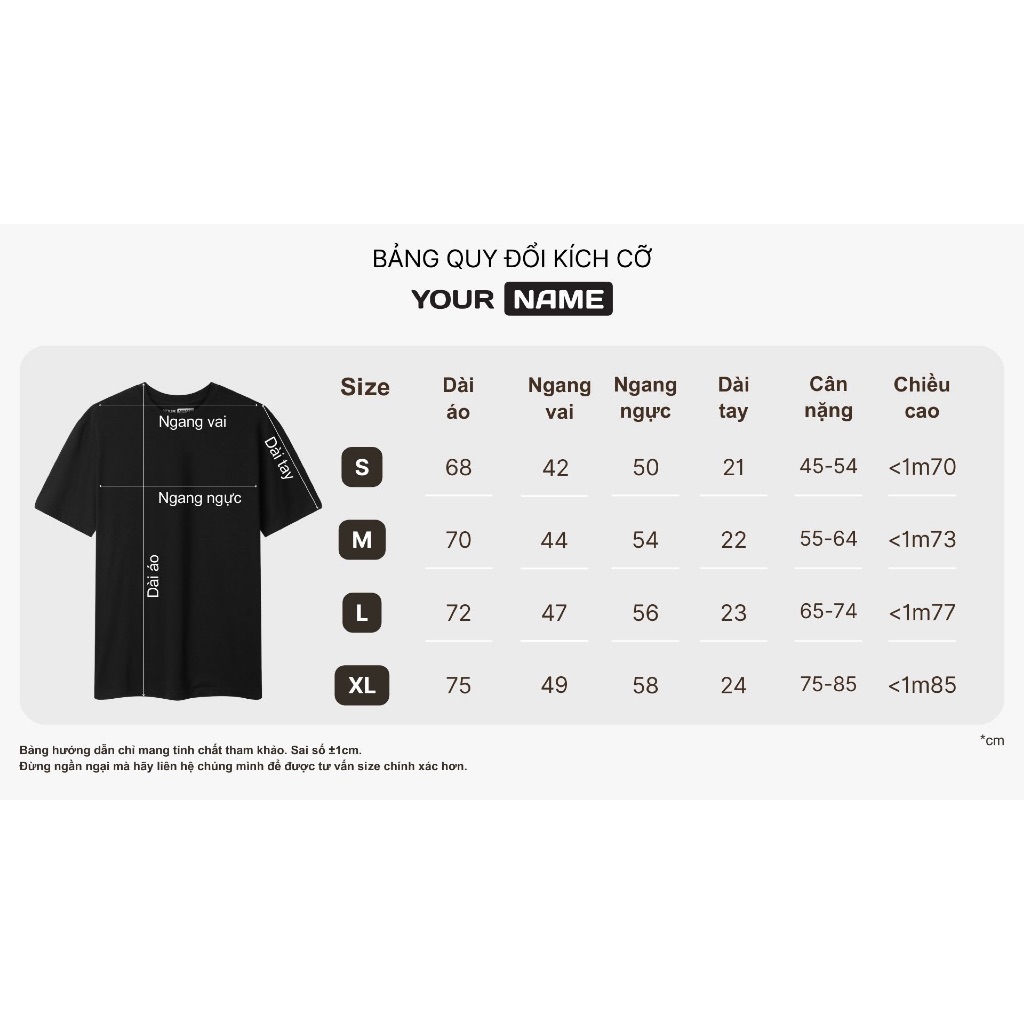 Áo Thun Unisex YOURNAME Form Rộng - Mềm Mịn, Mát, Co Dãn 4 Chiều Thoải Mái, Vải Cotton Cao Cấp