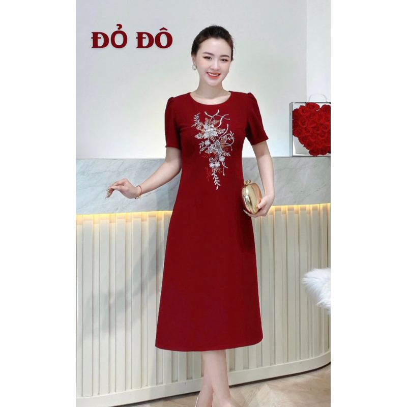 Đầm-Váy Tặng Mẹ-Thời trang Trung Niển-Tiệc Tùng- sự Kiện-U35-U40-U50-U60... Thêu Phale kim sa cao cấp PHÚC AN