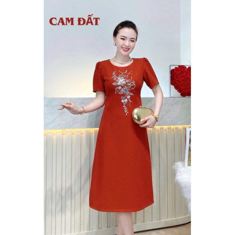 Đầm-Váy Tặng Mẹ-Thời trang Trung Niển-Tiệc Tùng- sự Kiện-U35-U40-U50-U60... Thêu Phale kim sa cao cấp PHÚC AN