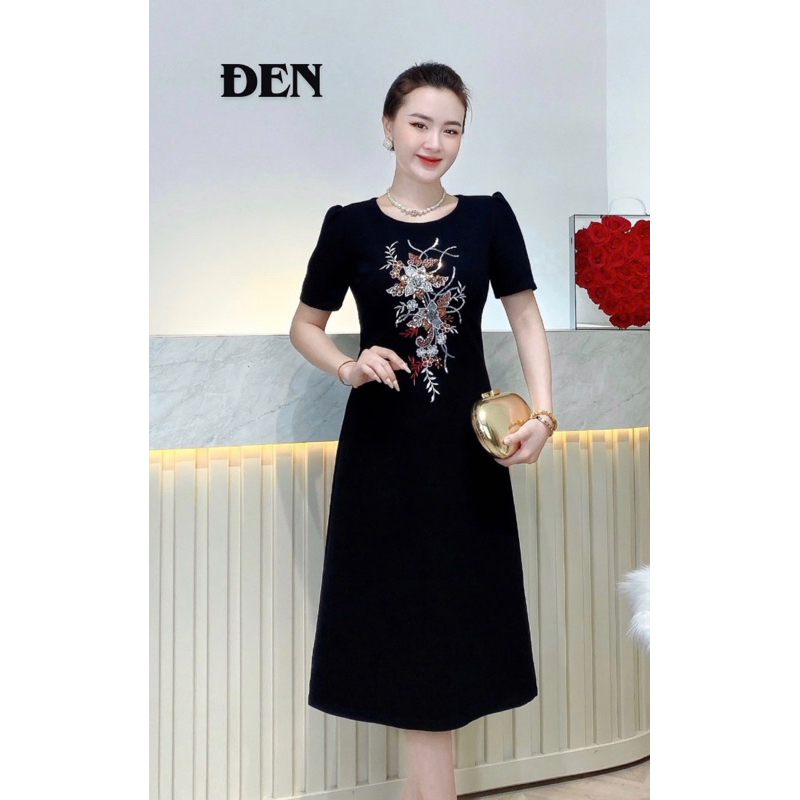 Đầm-Váy Tặng Mẹ-Thời trang Trung Niển-Tiệc Tùng- sự Kiện-U35-U40-U50-U60... Thêu Phale kim sa cao cấp PHÚC AN