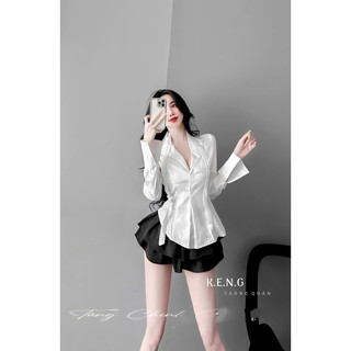 Set đầm lụa nữ sang chảnh mix váy xếp li xoè hàng đẹp chuẩn form a24