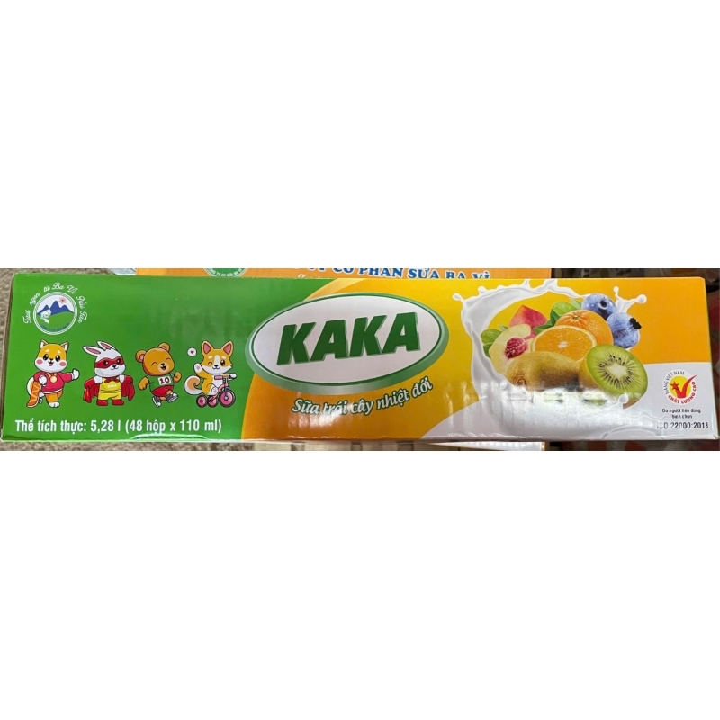 Sữa trái cây nhiệt đới KaKa thùng 48 hộp x 110ml