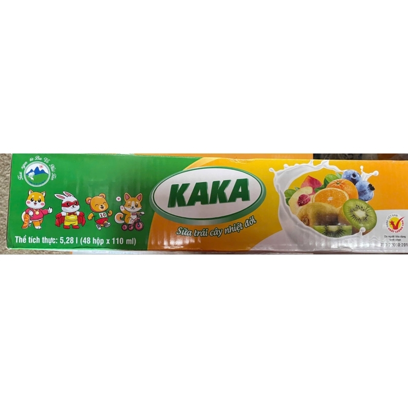 Sữa trái cây nhiệt đới KaKa thùng 48 hộp x 110ml