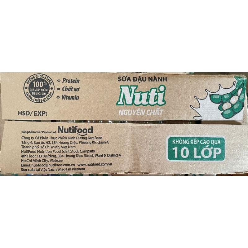 Sữa Đậu Nành NUTIFOOD SOY MILK nguyên chất thùng 36 hộp x 200ml