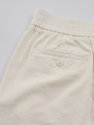 Quần shorts đũi nam YODY quần đùi cotton cạp chun, thoáng mát, thấm hút tốt MCJT25S032