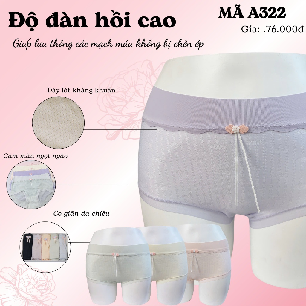 quần lót nữ ,quần lót lụa siêu mềm mỏng ,quần lót 12h A322
