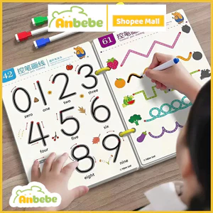 Combo Tập Tô Vẽ Thông Minh ANBEBE Xóa Được 64Trang Tặng 6 Bút, Đồ Chơi Giáo Dục Cho Bé 2-5 Tuổi