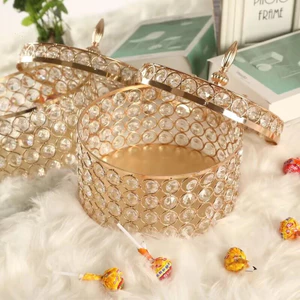 Hộp kẹo cưới rương kho báu bán chạy ở Châu Âu, hộp kẹo ngọc trai pha lê sáng tạo, hộp lưu trữ hộp quà tặng sáng tạo