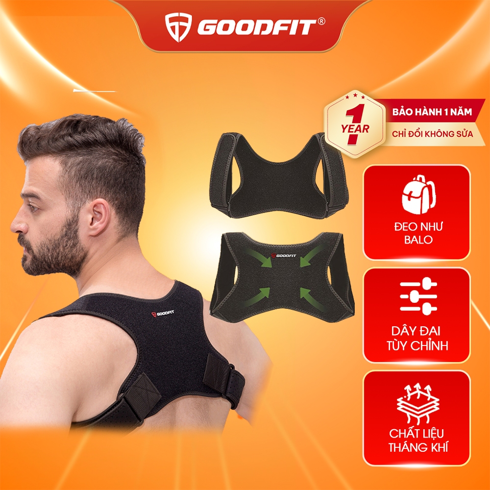 Ảnh Đai chống gù lưng nam, nữ chính hãng GoodFit đai định hình cơ thể chất liệu bền, thoáng khí GF711P 1