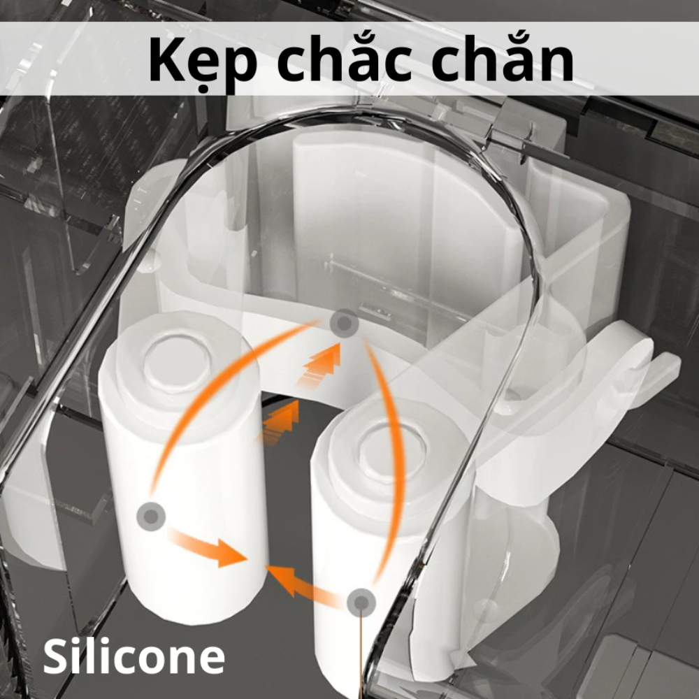Kẹp treo chổi, cây lau nhà dán tường DINO kèm móc treo siêu chắc, Giá treo đồ đa năng dán tường chịu lực cao cấp
