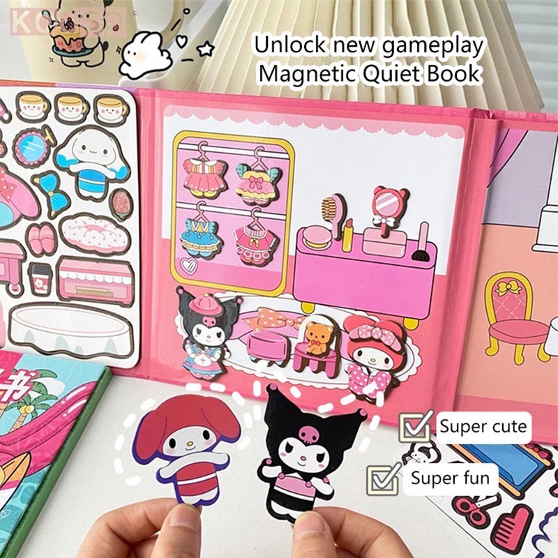 Đồ chơi sổ dán nam châm từ tính Natra babythree cappybara kuromi - Đồ chơi sách bóc dán sticker nam châm cho bé
