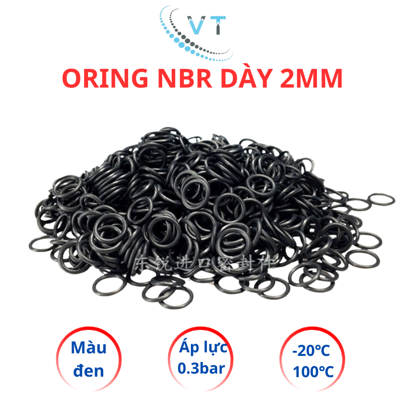 [Túi 20 Sợi] Gioăng Cao Su Oring NBR Dày 2mm - OD 5mm đến 20mm - Sim Cao Su Tròn Chịu Dầu, Chống Rò Rỉ Nước