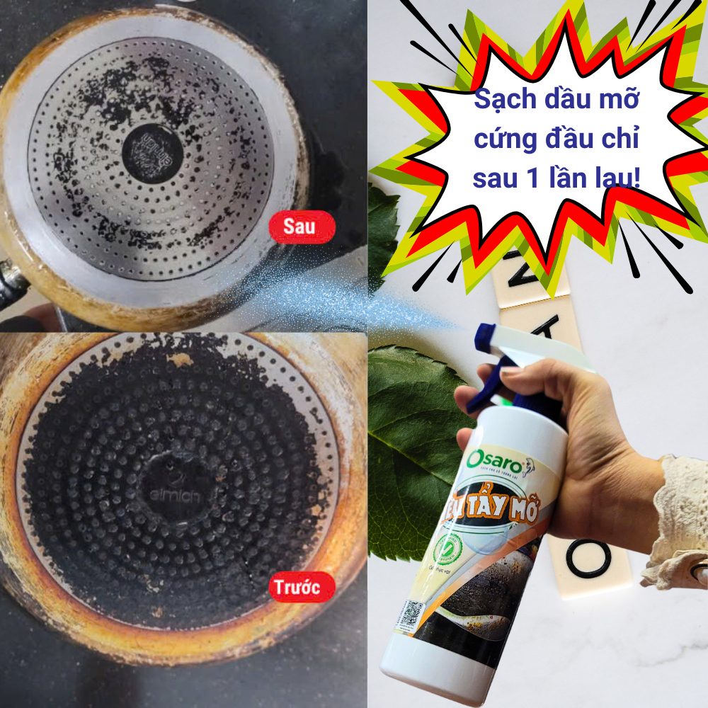 SIÊU TẨY MỠ OSARO 500g – Cắt dầu mỡ nhanh, làm sạch bếp, an toàn bề mặt