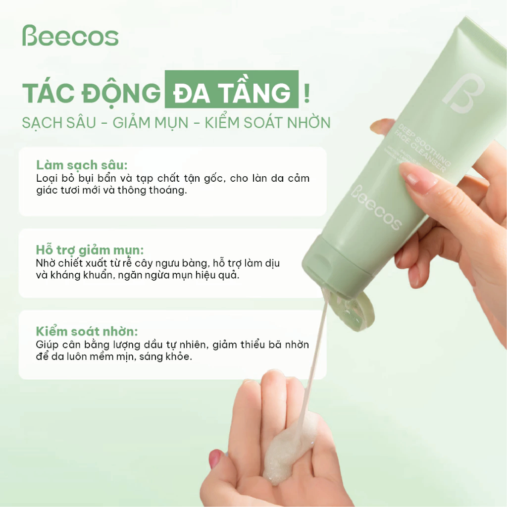 [Chính Hãng] Sữa rửa mặt chiết xuất ngưu bàng, sạch sâu, dưỡng ẩm và hỗ trợ dưỡng sáng da Beecos