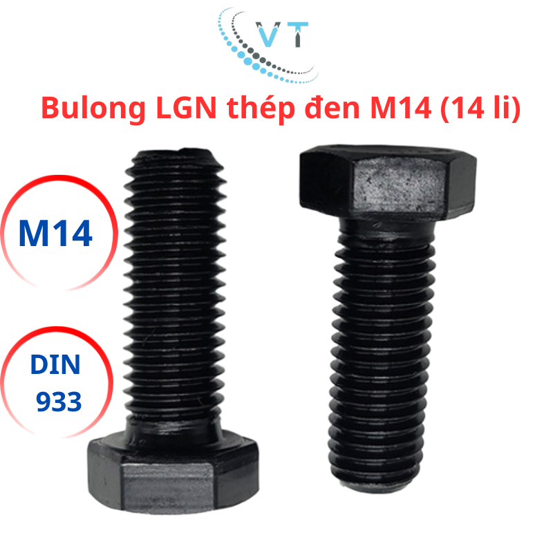 Bulong Lục Giác Ngoài Thép Đen 8.8 M14 (14 Li) - Bu Lông Chịu Lực Cao Cấp Đủ Size 30mm - 150mm