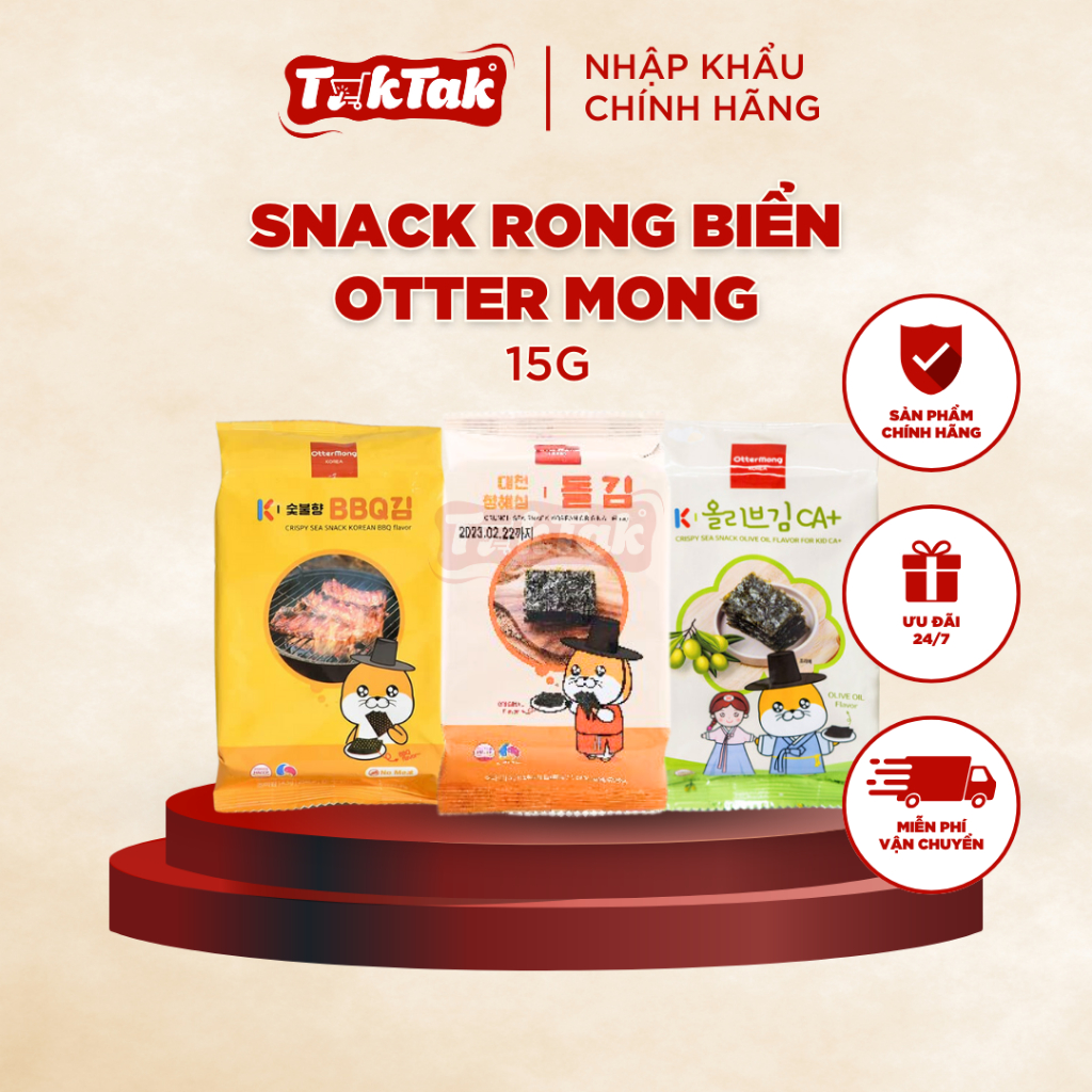 [ SET 3 GÓI ] SNACK RONG BIỂN OTTER MONG 15GRAM CHO BÉ TỪ 6 THÁNG TUỔI ...