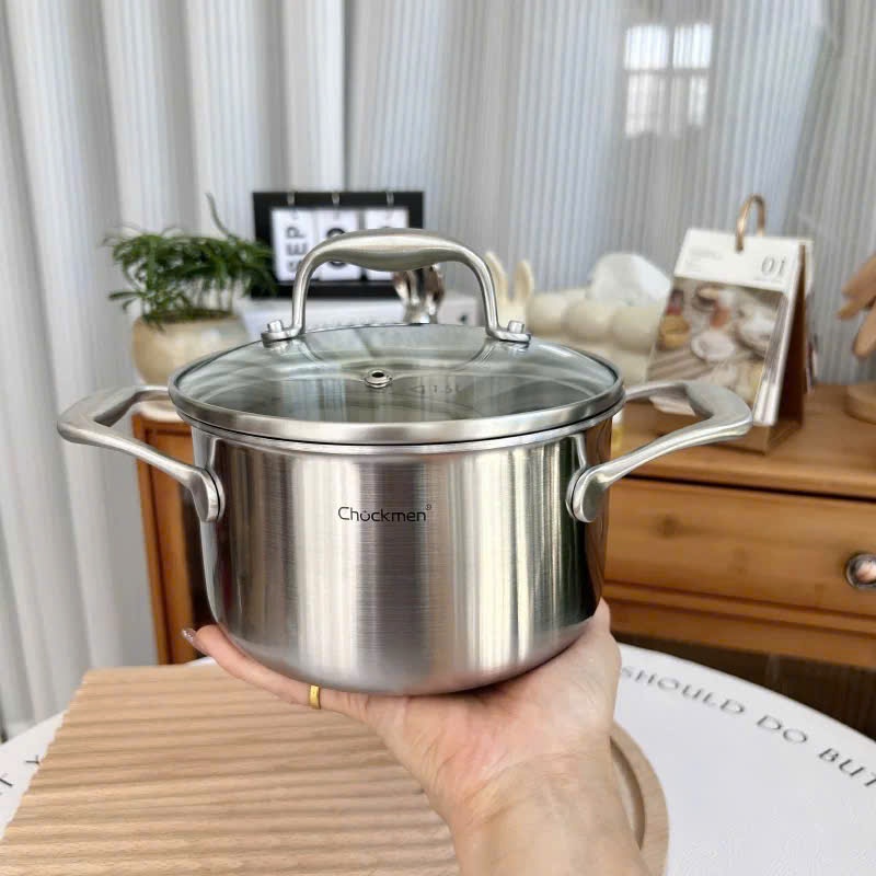 Nồi Canh Chockmen 16cm 18cm Kèm Nắp, Nồi Canh Thành Cao Chockmen CKM326 CKM328