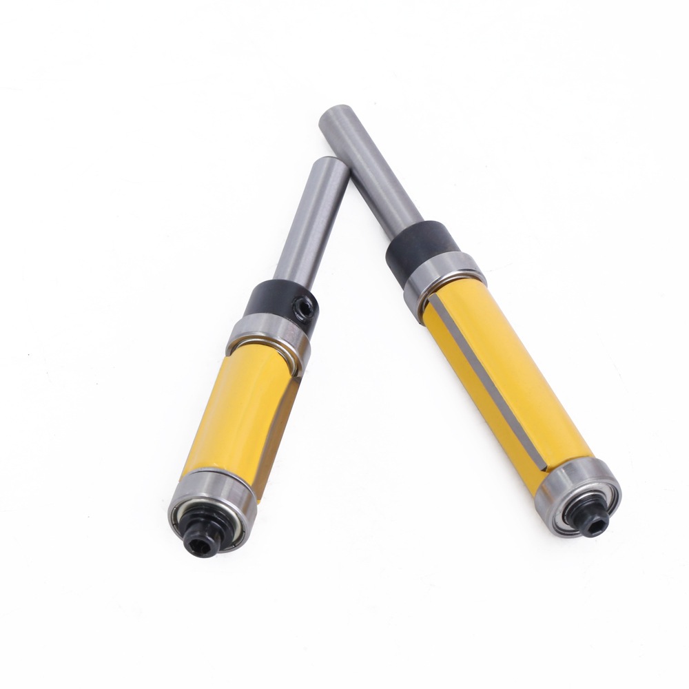 Mũi soi gỗ - mũi phay gỗ thẳng 2 bi trên dưới soi bi ngược lấy nền cốt bé 6.35mm Vàng MST2B-V-TQ