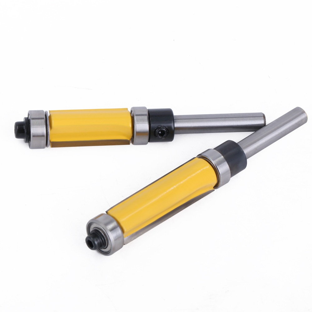 Mũi soi gỗ - mũi phay gỗ thẳng 2 bi trên dưới soi bi ngược lấy nền cốt bé 6.35mm Vàng MST2B-V-TQ
