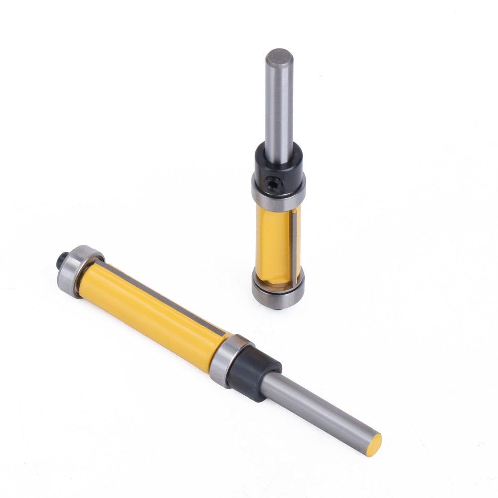 Mũi soi gỗ - mũi phay gỗ thẳng 2 bi trên dưới soi bi ngược lấy nền cốt bé 6.35mm Vàng MST2B-V-TQ