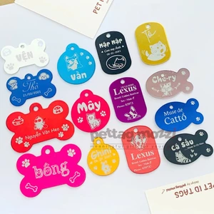 Thẻ tên kim loại nhôm khắc tên chó mèo - Pettag Mozzi