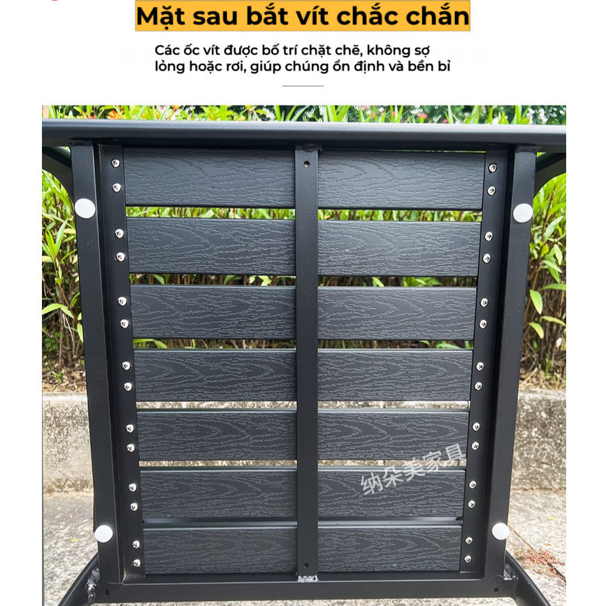 Bộ bàn ghế sân vườn ngoài trời HCN Bộ bàn ghế ban công ngoài trời nhôm đúc Bàn ghế ngoài trời - HP13