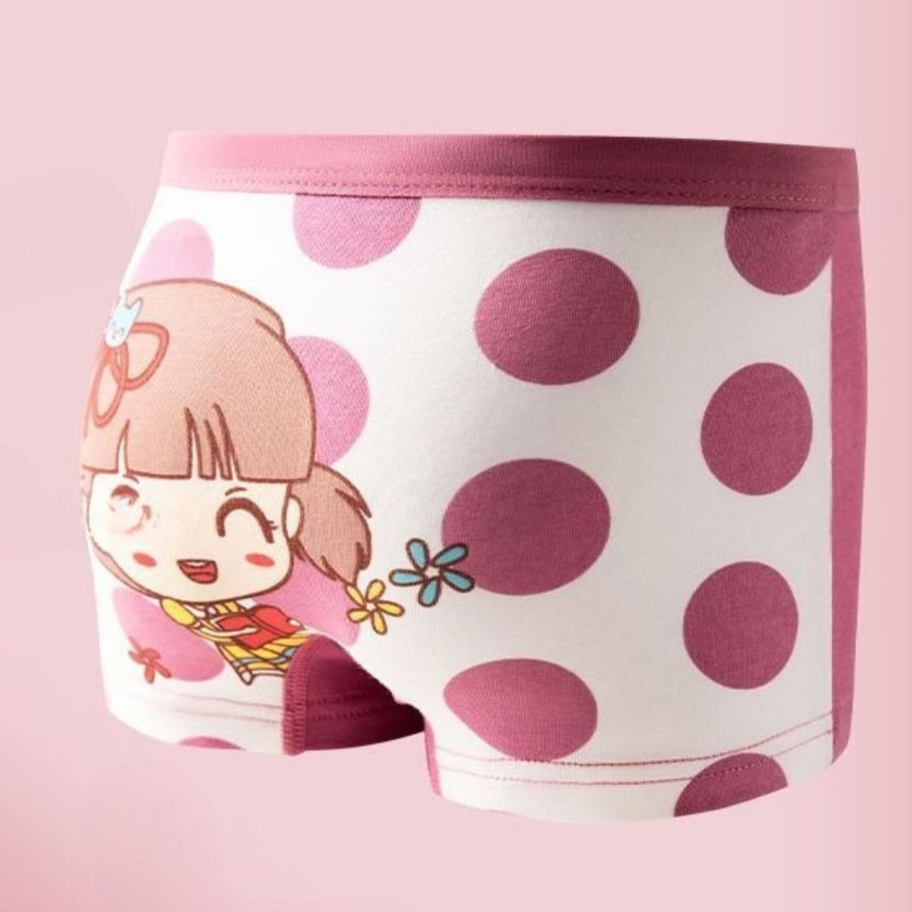 Combo 4 Quần Lót Bé Gái Chất Liệu Cotton Cao Cấp, Quần Chip Trẻ Em Dáng Đùi Êm Ái ZANABRA L8009