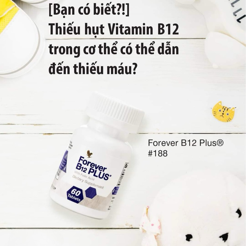 VIÊN BỔ MÁU- FOREVER B12 PLUS 188Flp. Hỗ Trợ Giảm Mệt Mỏi, Bổ Máu, Sản Sinh Tế Bào Hồng Cầu. 60v/lọ