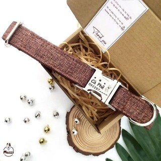 [Nhắn tin thông tin khắc thẻ]Dog Collar Pro Dây vải cao cấp khắc tên cho chó - Pettag Mozzi
