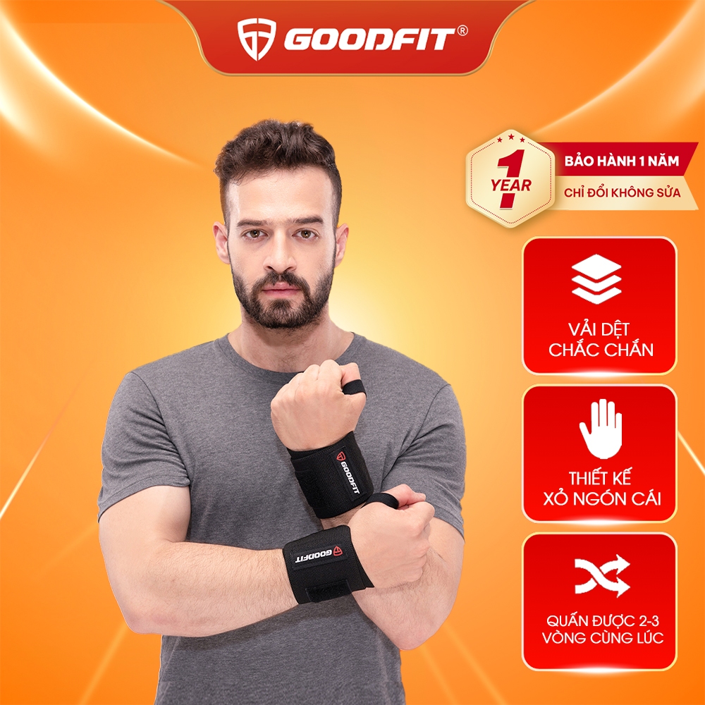 Ảnh Băng quấn cổ tay tập gym, boxing bảo vệ cổ tay, trợ lực khớp GoodFit GF301W 1