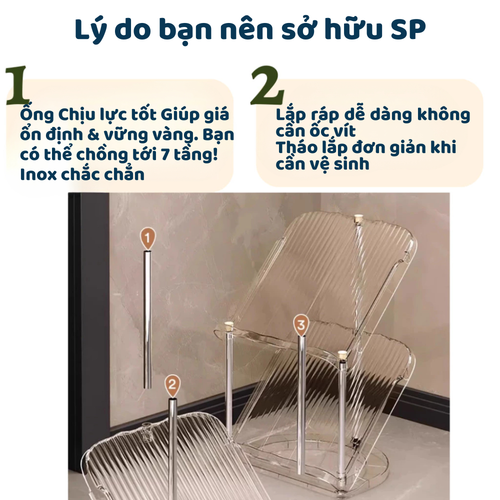 Kệ Để Giày Dép Đa Năng Nhiều Tầng DINO, Giá Để Giày Chịu Lực Tốt, Dễ Dàng Tháo Lắp Di Chuyển