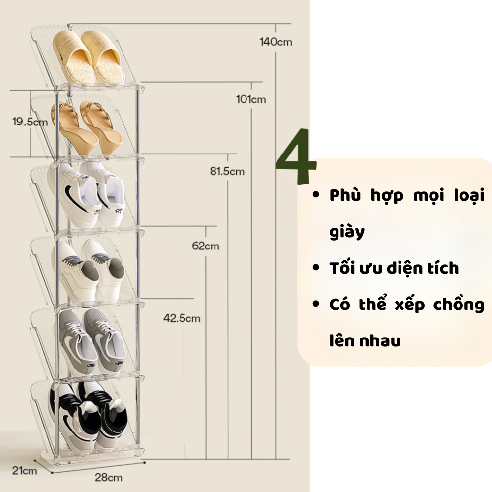 Kệ Để Giày Dép Đa Năng Nhiều Tầng DINO, Giá Để Giày Chịu Lực Tốt, Dễ Dàng Tháo Lắp Di Chuyển