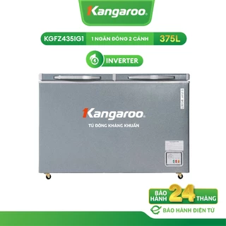 Tủ đông 375L Inverter Kangarooo kháng khuẩn 1 ngăn 2 cánh KGFZ435IG1