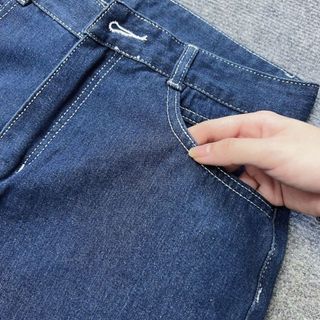Quần jean nữ bigsize ống xuông dáng rộng cạp cao tôn dáng che khuyết điểm dễ phối đồ màu xanh than 50-93kg- Q535