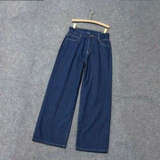 Quần jean nữ bigsize ống xuông dáng rộng cạp cao tôn dáng che khuyết điểm dễ phối đồ màu xanh than 50-93kg- Q535