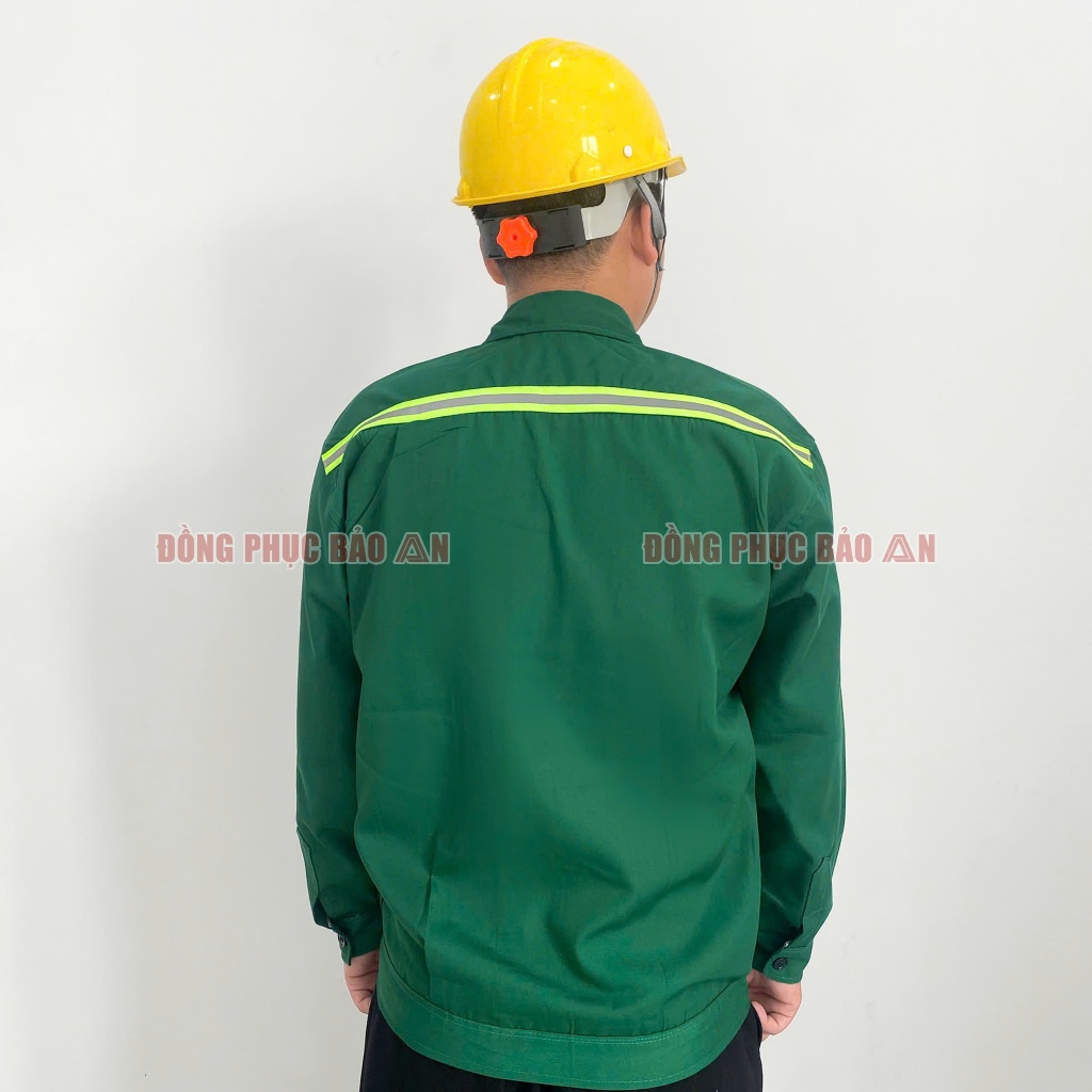 Áo Bảo Hộ Màu Xanh lá Phản Quang -Đồng Phục Bảo Hộ Cho Kỹ Sư, Công Nhân Xây Dựng, Công Nhân Vệ Sinh