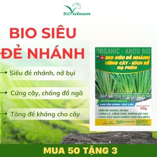 Phân bón lá hữu cơ BIO SIÊU ĐẺ NHÁNH 25gr giúp cây lúa siêu đẻ nhánh, nở bụi to, cứng cây, kích rễ phát triển