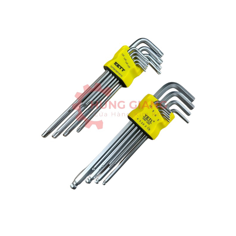 Bộ lục giác ĐẦU BI và HOA THỊ 9 chi tiết YETL