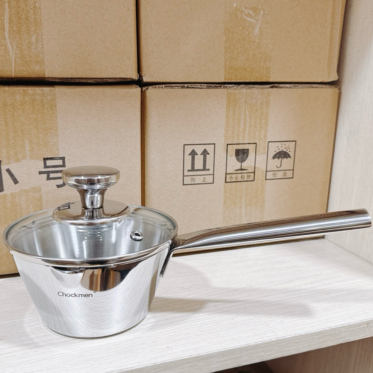 Quánh Chảo Mini Có Nắp Kính, Nồi Mini Inox Chockmen 12.5cm, Nồi Nấu Cháo Chockmen CKM27 CKM27N
