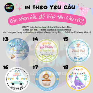 Sticker Dán Quà Tặng Sinh Nhật Theo Yêu Cầu - In Tên & Hình Ảnh - Chống Thấm/Tag Treo ColorBoomshop