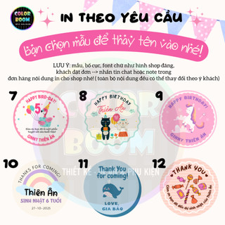 Sticker Dán Quà Tặng Sinh Nhật Theo Yêu Cầu - In Tên & Hình Ảnh - Chống Thấm/Tag Treo ColorBoomshop