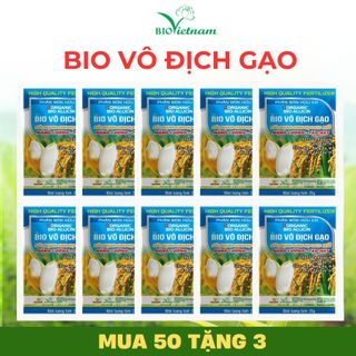 Combo 10 gói phân bón hữu cơ BIO VÔ ĐỊCH GẠO tăng năng suất gạo, vô gạo liên tục, chắc hạt nặng ký, tăng tuổi thọ cây