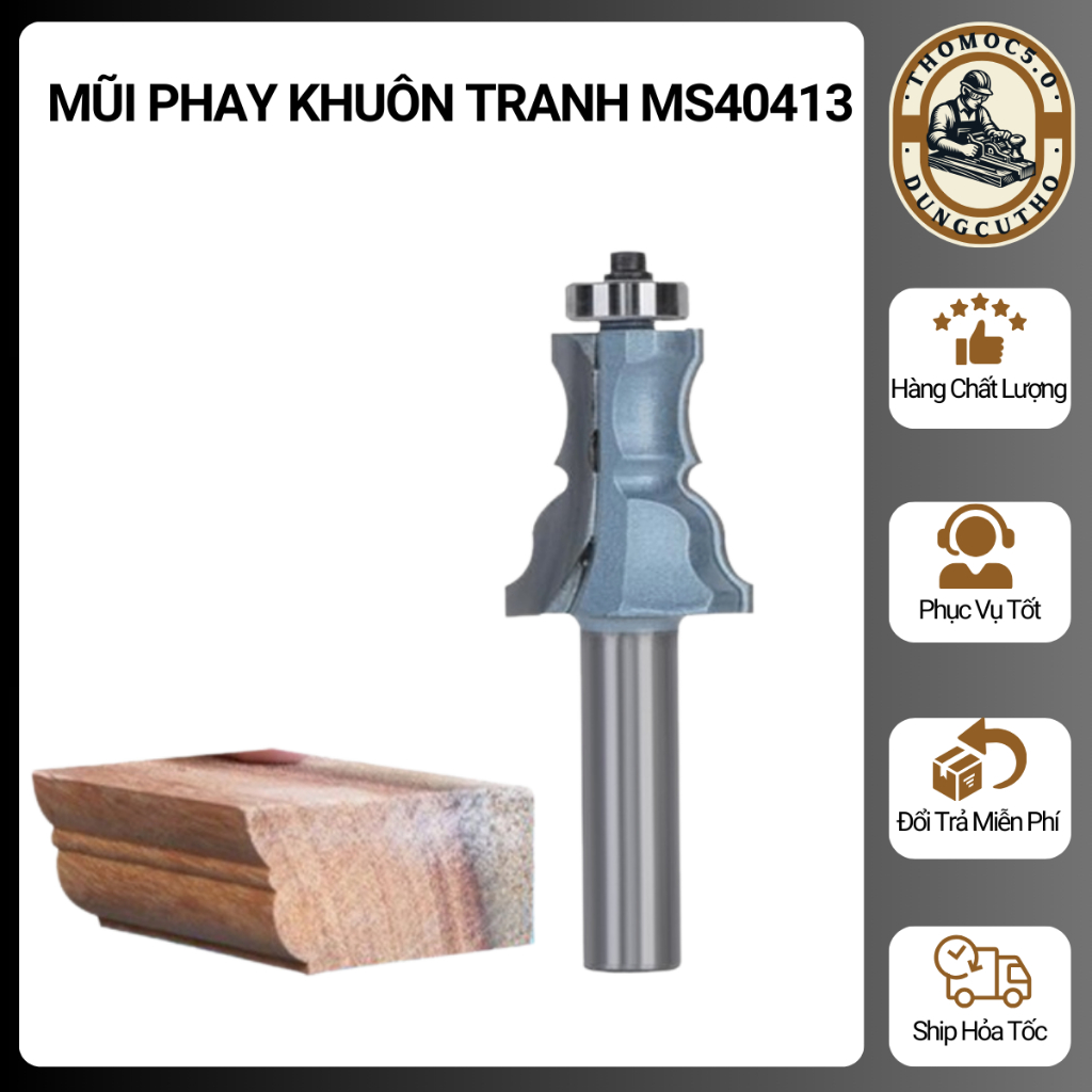 MŨI SOI GỖ - MŨI PHAY KHUÔN TRANH MS40413 [Thomoc5.0]