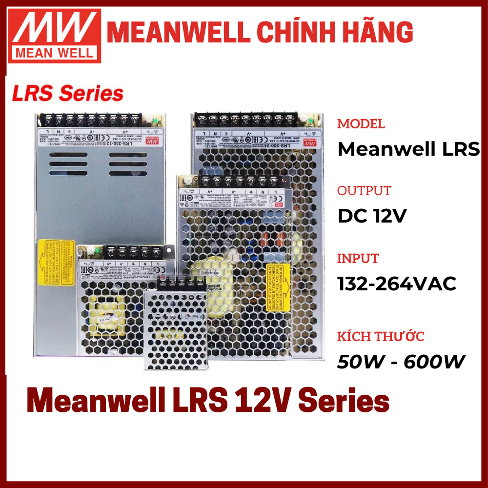 Nguồn 12V, Nguồn Meanwell 12V, Meanwell LRS - Meanwell 35W, 60W, 100W ...
