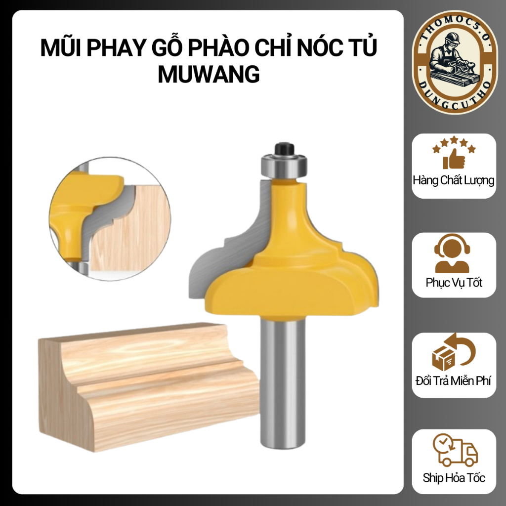 MŨI SOI GỖ - MŨI PHAY GỖ PHÀO CHỈ NÓC TỦ MUWANG ĐÀI LOAN [Thomoc5.0]